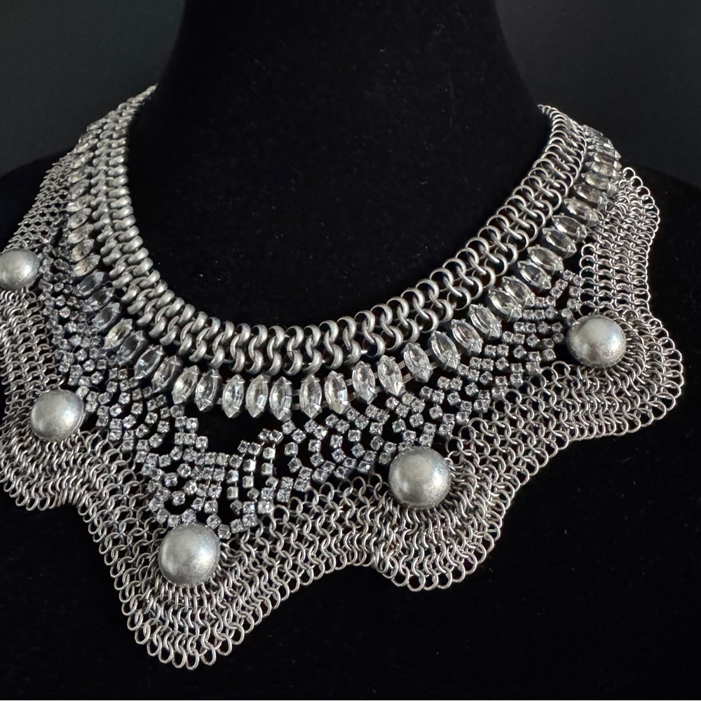 DANNIJO Chainmail Mesh Statement Collar necklace - Picture 2 of 6